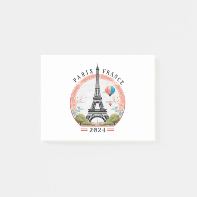 Paris France 2024 Post-it Notes, Eiffel Tower Post-it Notes (Front)