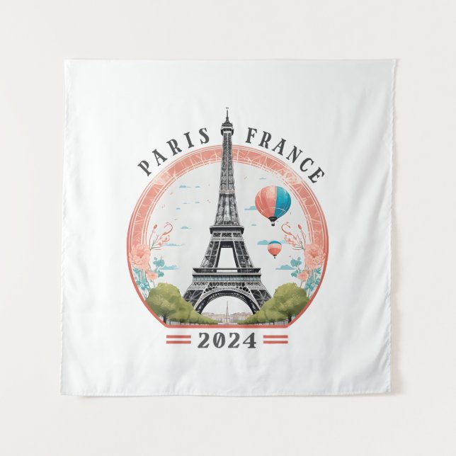 Paris France 2024 Tapestrys, Eiffel Tower Tapestry (Front)