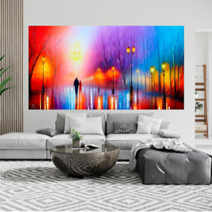 Paris France Abstract working in the rain Poster