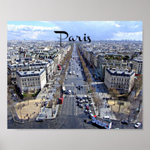 Paris, France Aerial View Poster