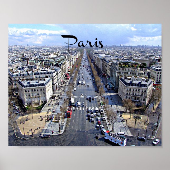 Paris, France Aerial View Poster (Front)