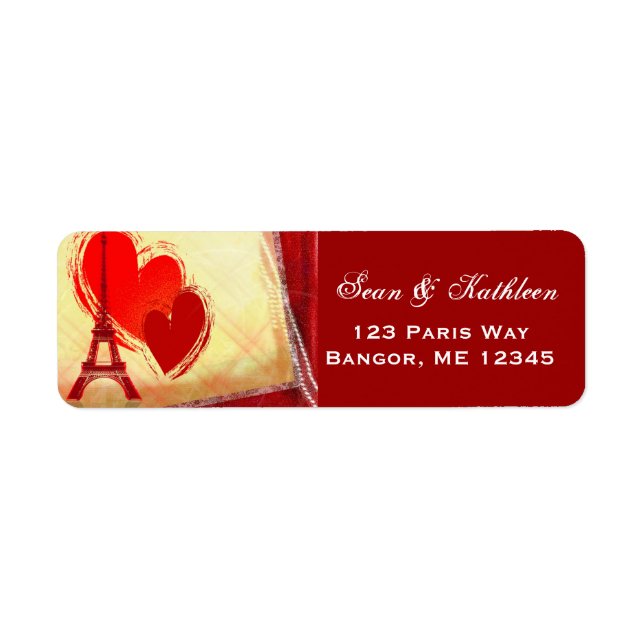 Paris France amour address labels (Front)