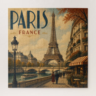 Paris France Antique Vintage Travel Jigsaw Puzzle
