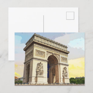Paris France Arc De Triomphe Architecture Postcard