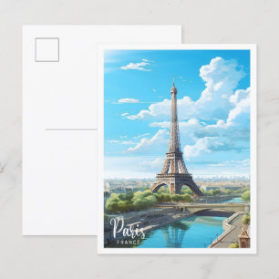 Paris France Art Vintage Travel  Postcard