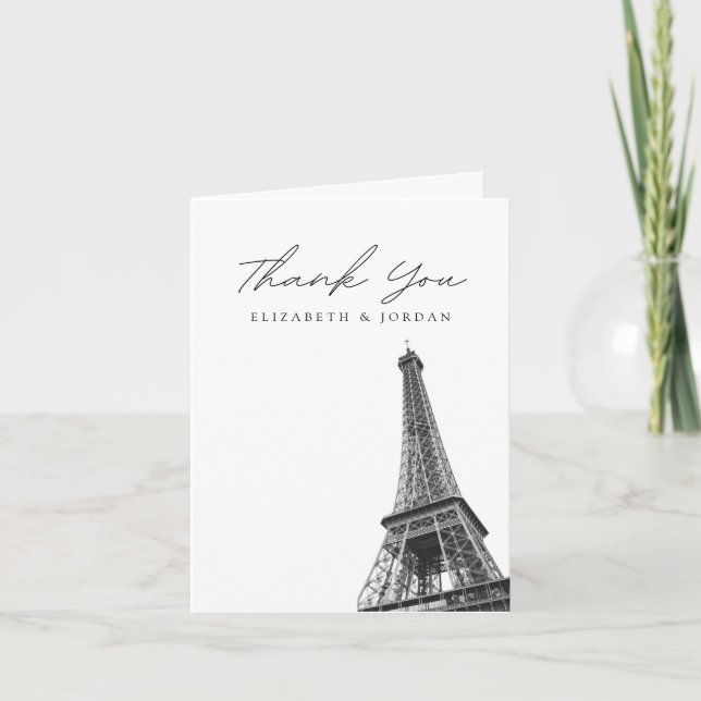Paris France Blank Thank You Card (Front)