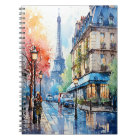 Paris France Bohemian Style Watercolor Painting 