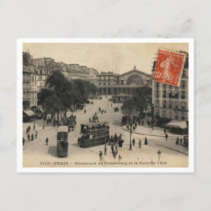 Paris France, Boulevard Strasbourg Station Vintage Postcard