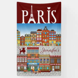 Paris France Brick Buildings French Café Travel Banner