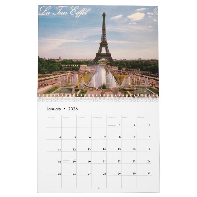 Paris, France Calendar (Jan 2026)