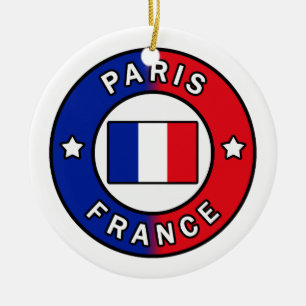 Paris France Ceramic Tree Decoration