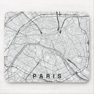 Paris France City Map Minimal Design Mouse Mat