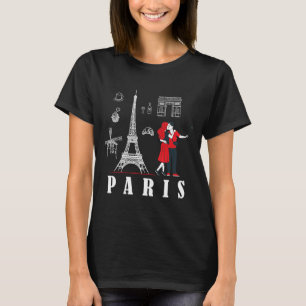 Paris France City of Love Eiffel Tower Europe 1 T-Shirt