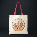 Paris France City Skyline Emblem Tote Bag<br><div class="desc">Paris minimalist,  colourful art design featuring monuments and landmarks of the city in France.</div>