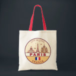 Paris France City Skyline Emblem Tote Bag<br><div class="desc">Paris minimalist,  colourful art design featuring monuments and landmarks of the city in France.</div>