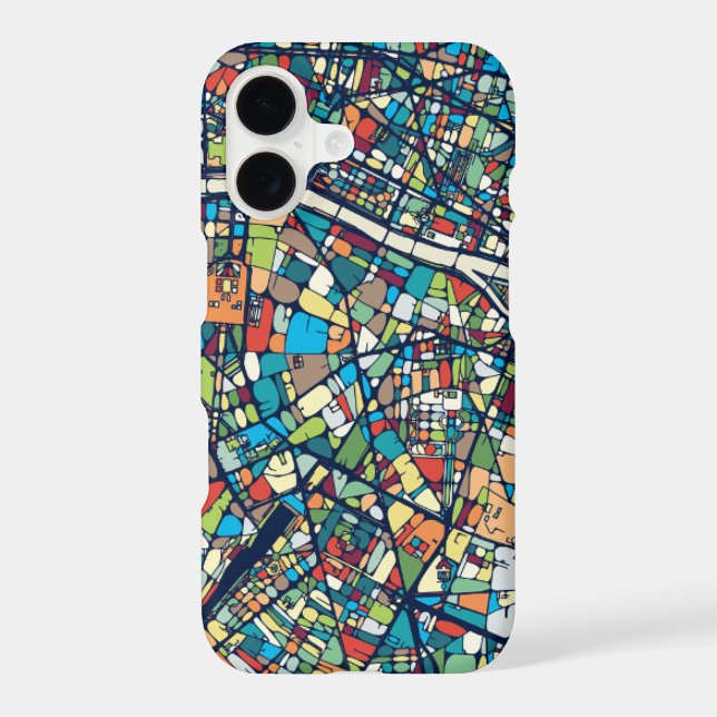 Paris France | Colourful Map (Back)