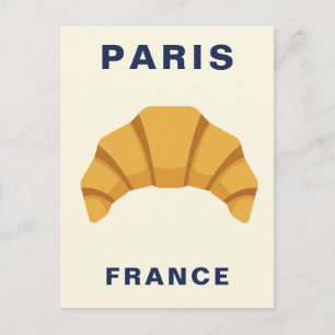 Paris France Croissant French Food Bakery Postcard