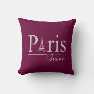 Paris France custom throw pillow - choose colour