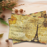 Paris France  Decoupage Vintage Ephemera Tissue Paper<br><div class="desc">This design was created through digital art. It may be personalised by clicking the customise button and changing the colour, adding a name, initials or your favourite words. Contact me at colorflowcreations@gmail.com if you with to have this design on another product. Purchase my original abstract acrylic painting for sale at...</div>