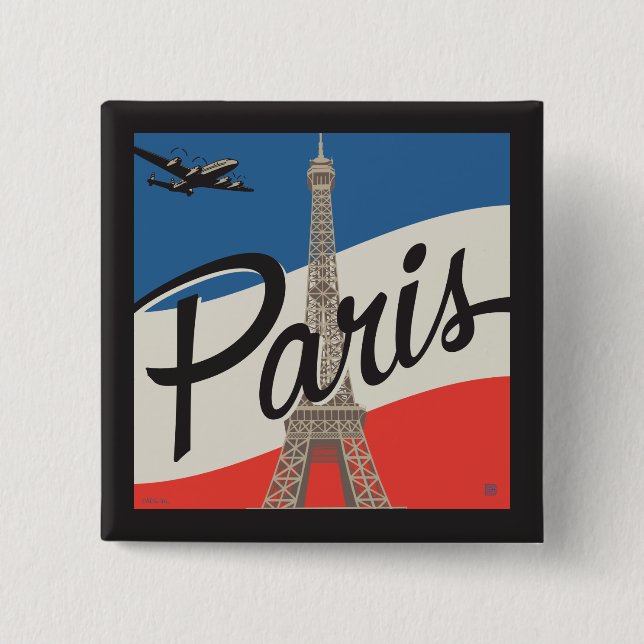 Paris France | Eiffel Tower 15 Cm Square Badge (Front)