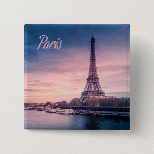 Paris France eiffel tower 15 Cm Square Badge