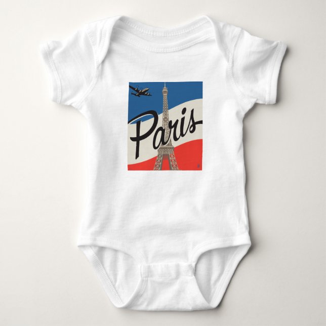 Paris France | Eiffel Tower Baby Bodysuit (Front)