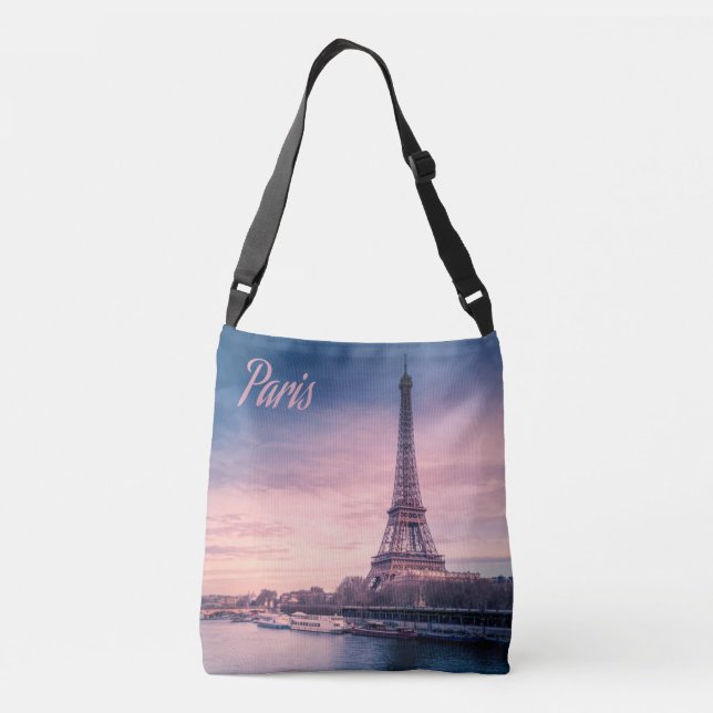 Paris France eiffel tower Crossbody Bag (Back)