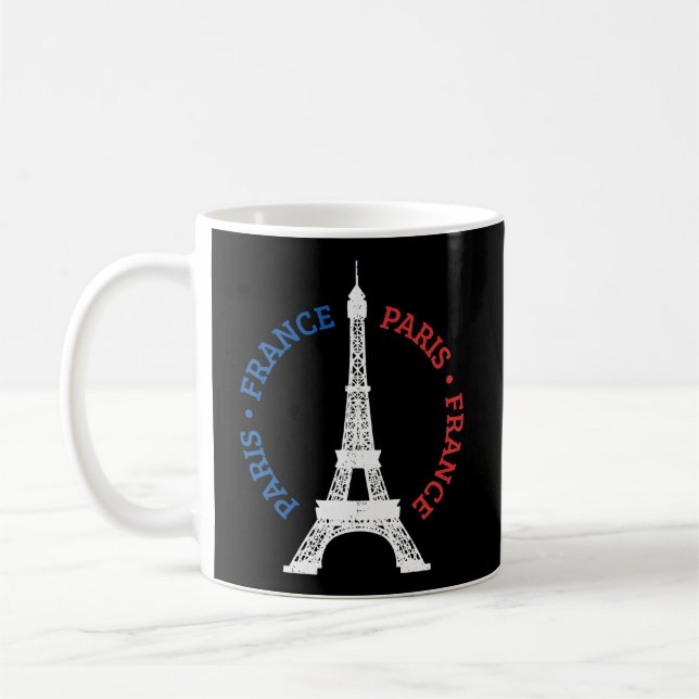 Paris France Eiffel Tower French Flag Souvenir Gif Coffee Mug (Left)