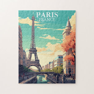 Paris, France Eiffel Tower Illustration Jigsaw Puzzle