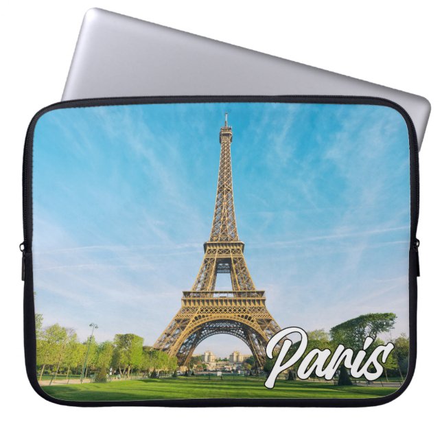 Paris, France | Eiffel Tower Laptop Sleeve (Front)