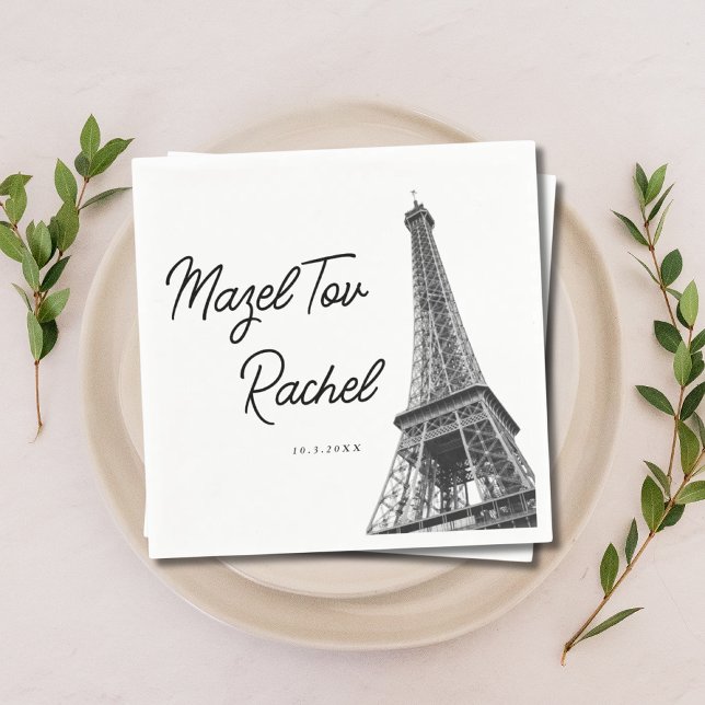 Paris France Eiffel Tower Mazel Tov Napkins (Paris France Eiffel Tower Mazel Tov Napkins
)