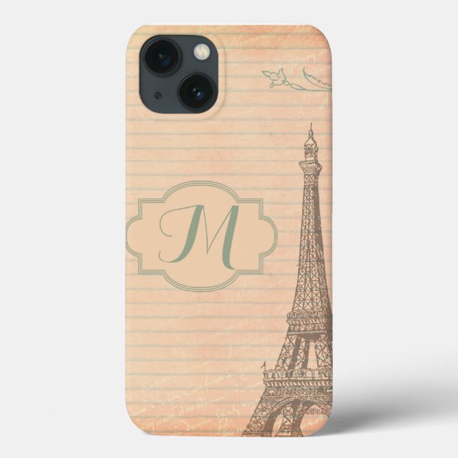 Paris France Eiffel Tower Monogram IPAD Air Case (Back)