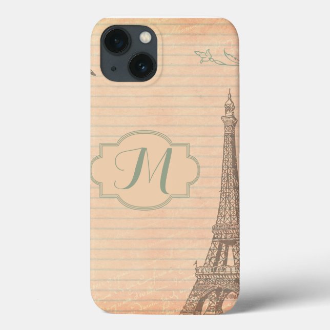 Paris France Eiffel Tower Monogram IPAD Case (Back)