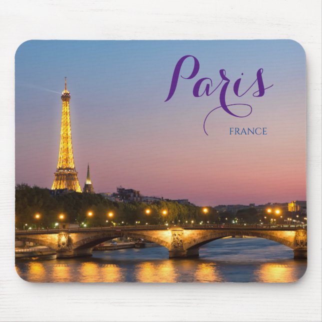 Paris France Eiffel Tower  Mouse Mat (Front)