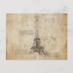 Paris France - Eiffel Tower Postcard