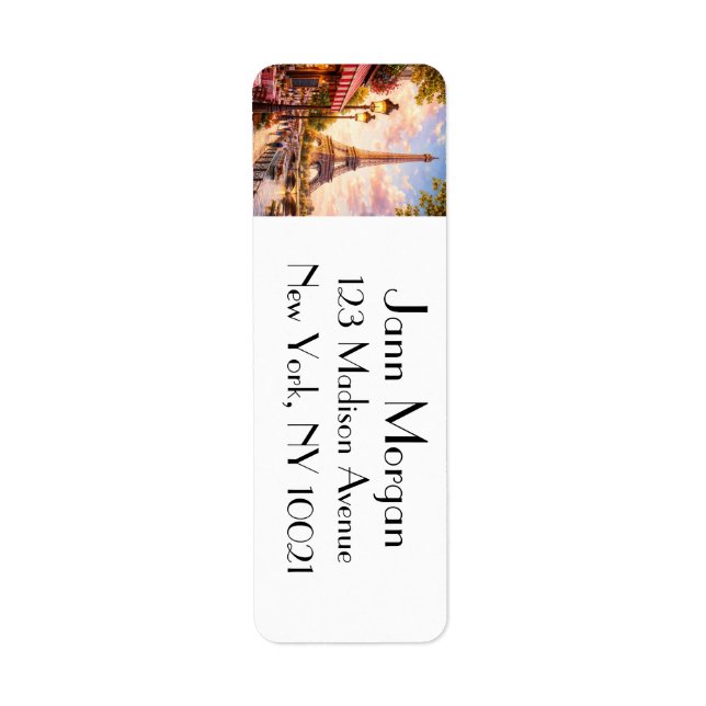 Paris France - Eiffel Tower Return Address Labels (Front)