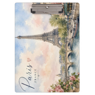 Paris France Eiffel Tower river seine Clipboard