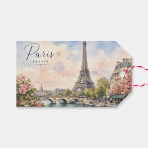Paris France Eiffel Tower river seine Gift Tags