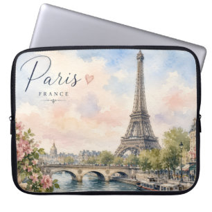 Paris France Eiffel Tower river seine  Laptop Sleeve