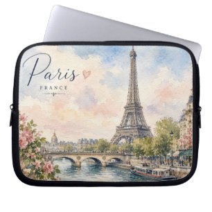 Paris France Eiffel Tower river seine  Laptop Sleeve