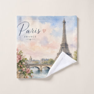 Paris France Eiffel Tower river seine  Wash Cloth