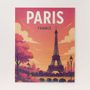Paris France Eiffel Tower Romantic City Views Jigsaw Puzzle