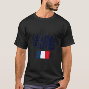 Paris France Eiffel Tower Skyline Graphic Tee Shir