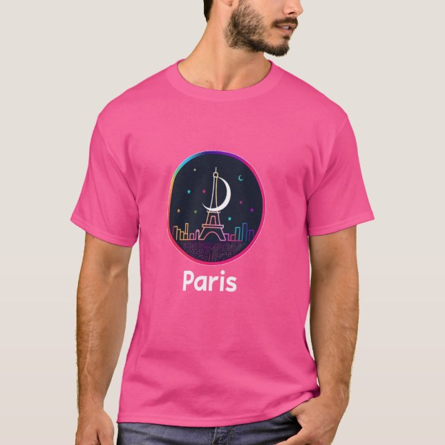 Paris France Eiffel Tower Stylish Modern Travel Va T-Shirt (Front)