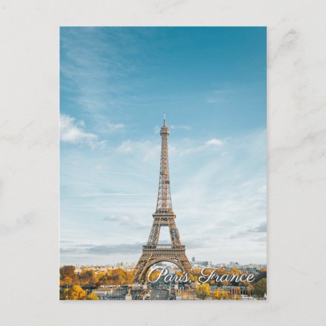 Paris France Eiffel Tower travel postcard (Front)