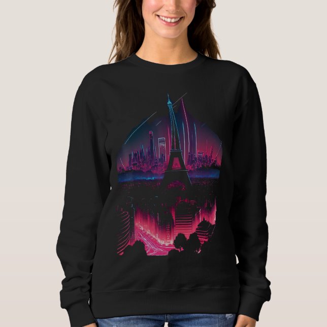 Paris France Eiffel Tower Travel Sweatshirt (Front)