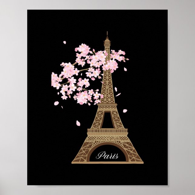 Paris France Eiffel Tower Vacation Destination Tra Poster (Front)