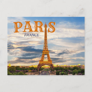Paris France - Eiffel Tower Vintage Postcard