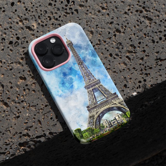 Paris France Eiffel Tower Watercolor Case-Mate iPhone Case (Paris France Eiffel Tower Watercolor. iPhone Case)