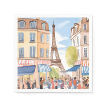 Paris France Eiffel Tower Watercolor Travel